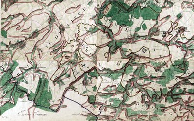 Map of Walcourt, Belgium by Joseph de Ferraris